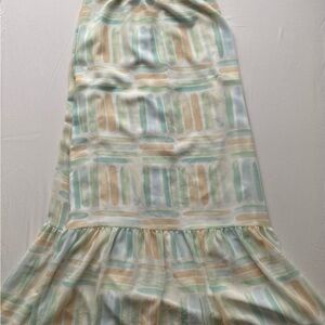 QUIKSILVER Pastel Brushstroke strapless Maxi Dress - Mint & Peach